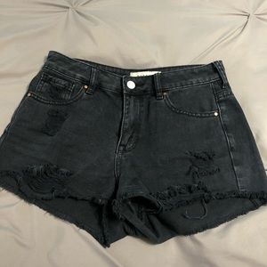 Black Jean Shorts
